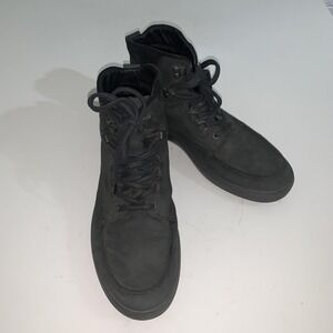 ECCO Boots Mens Size 11 Black Nubuck Combat Ankle Lace Up Casual Shoes